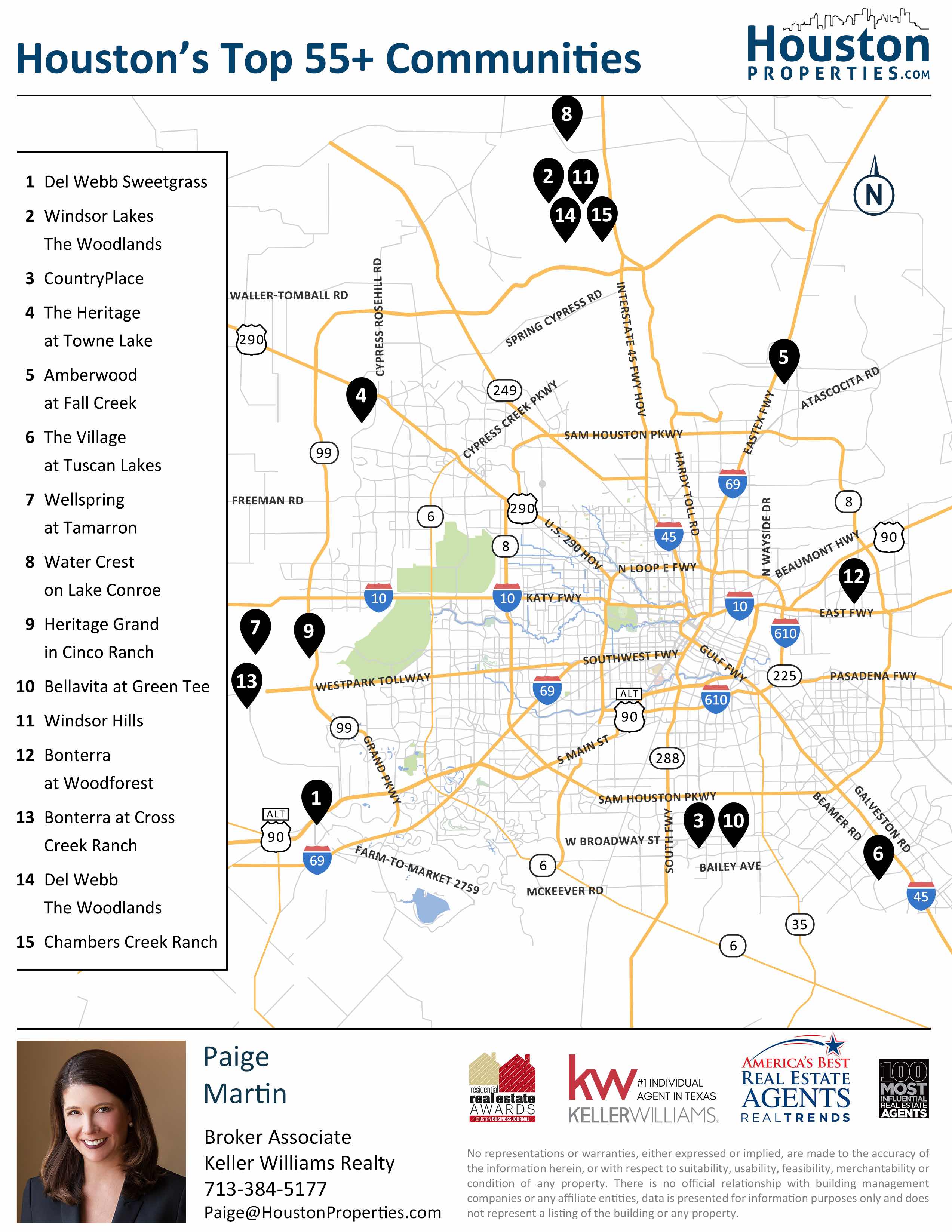 best Houston active adult communities map