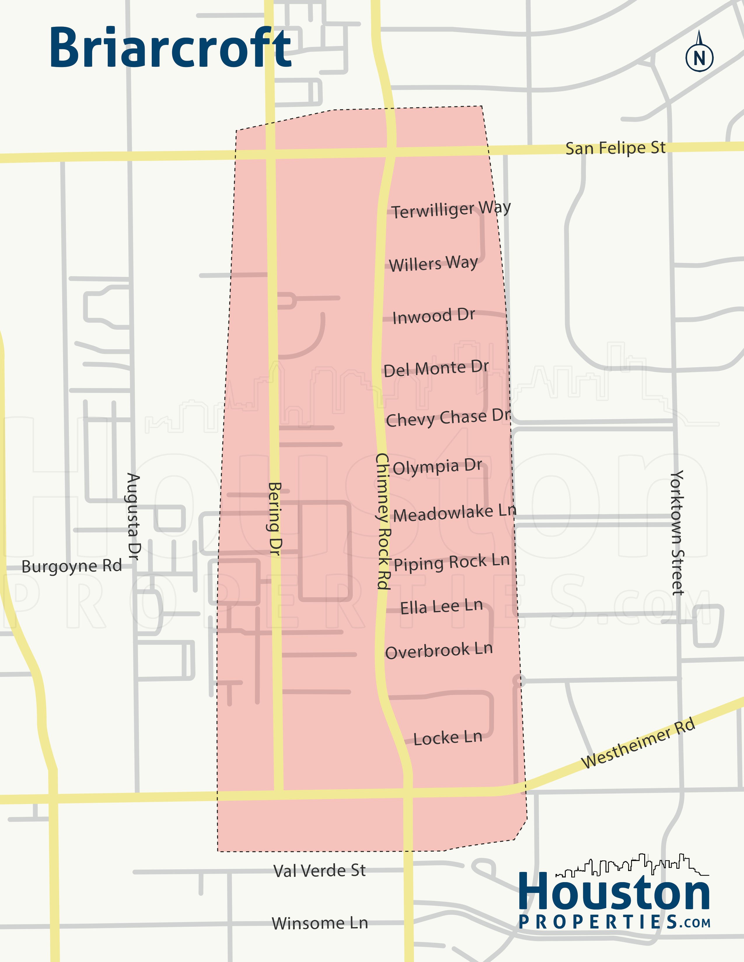 Briarcroft neighborhood map