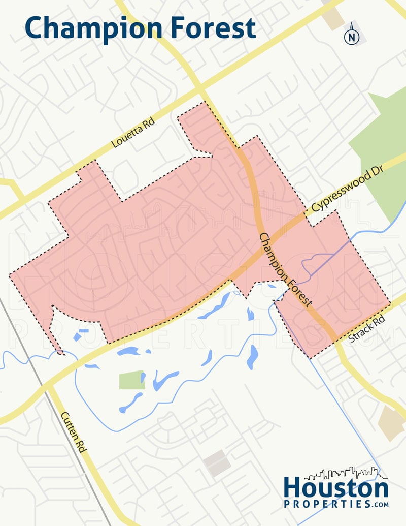 Champion Forest neighborhood map