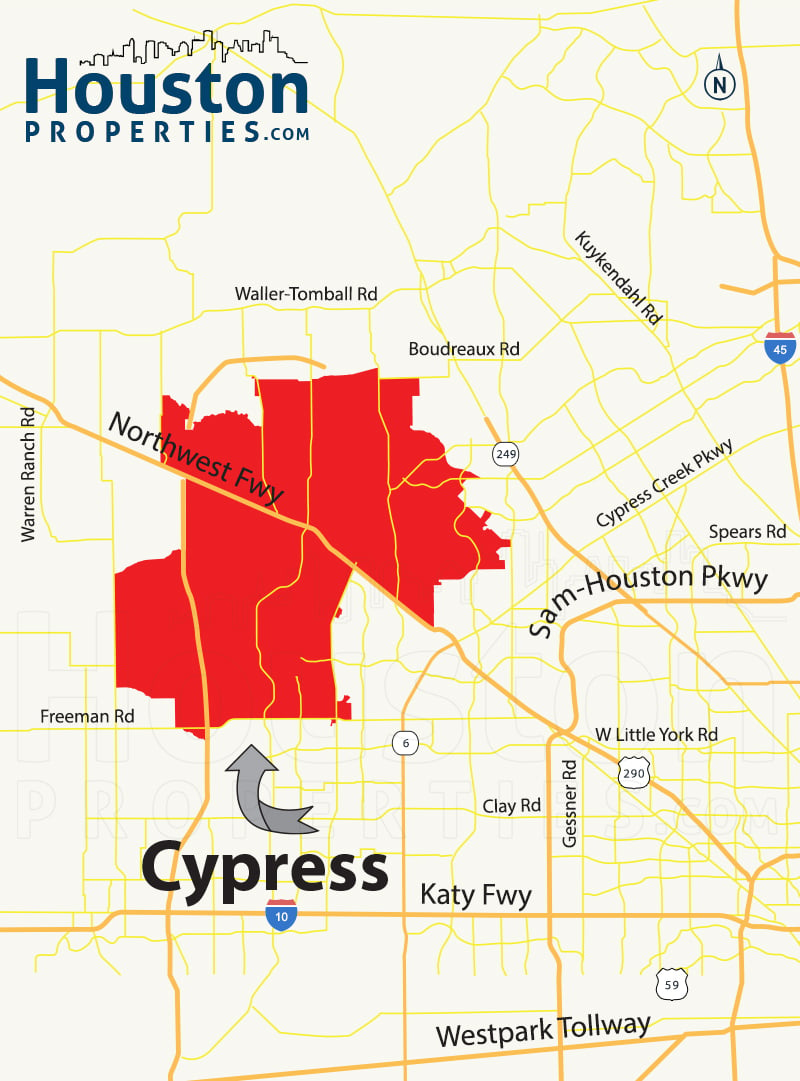 Cypress TX map