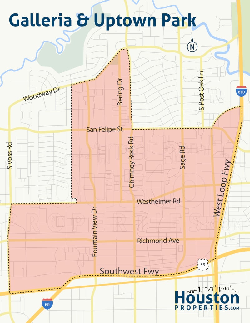 Galleria neighborhood map
