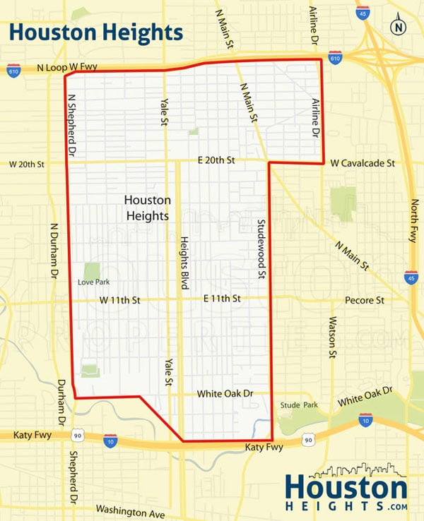 Houston Heights Map 