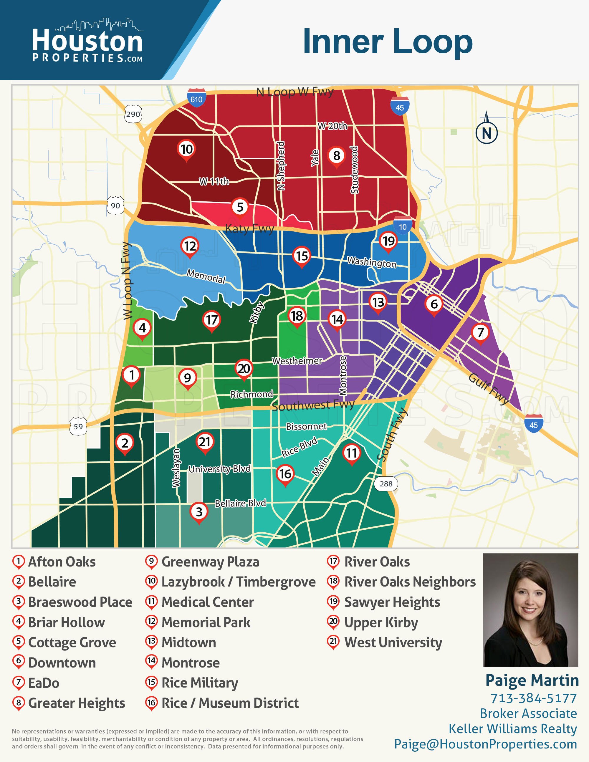 Houston Inner Loop Neighborhood Map