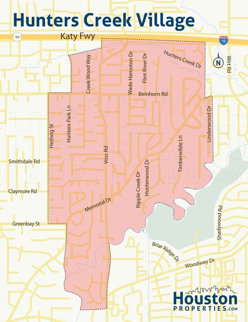 Hunters Creek Village TX neighborhood map