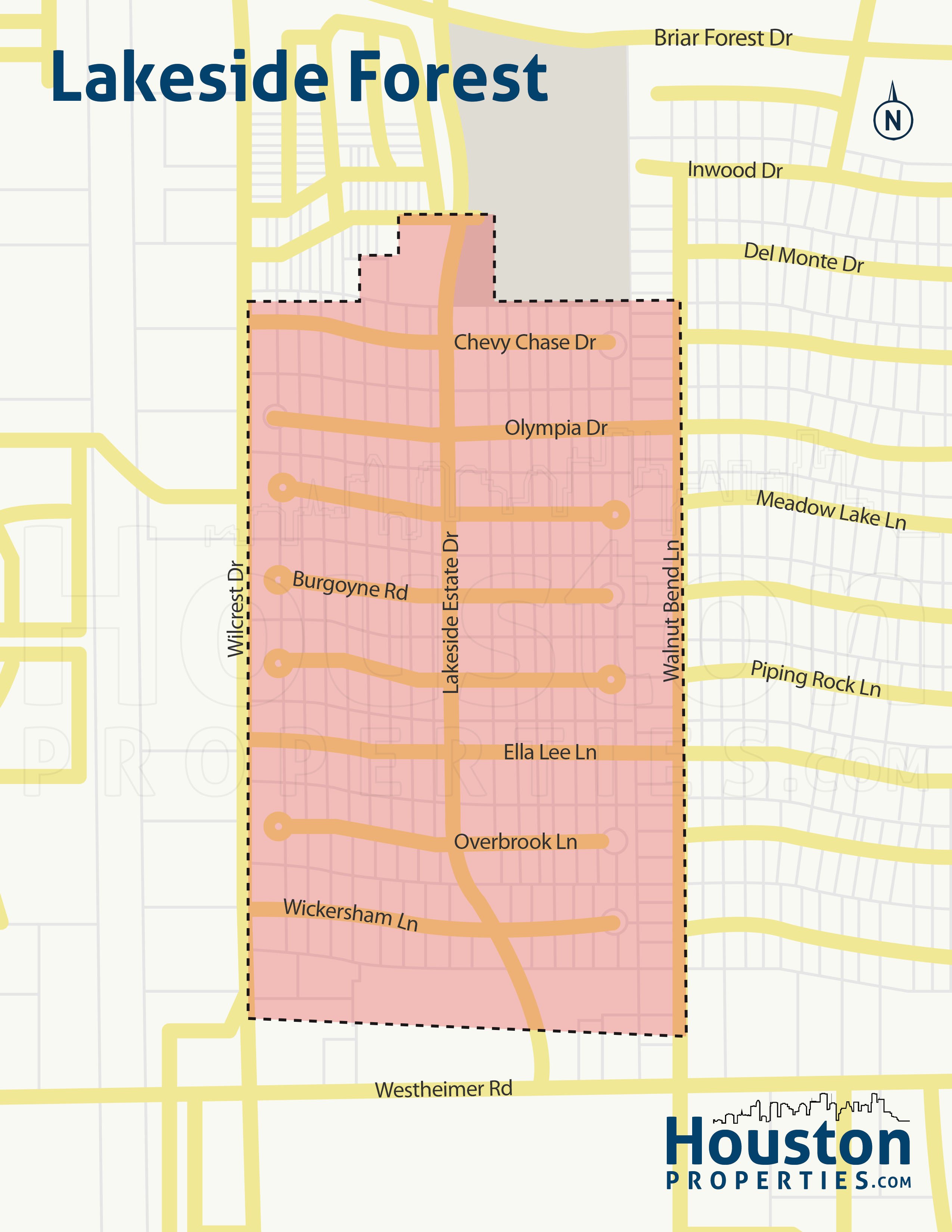 Lakeside Estates neighborhood map