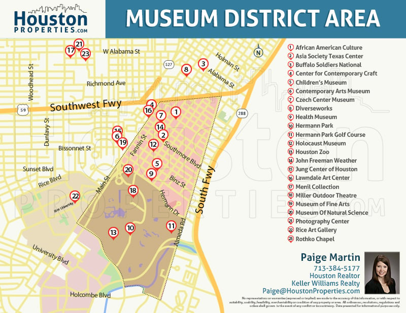 2022 Update: Houston Museum District Map | Museum District Neighborhood