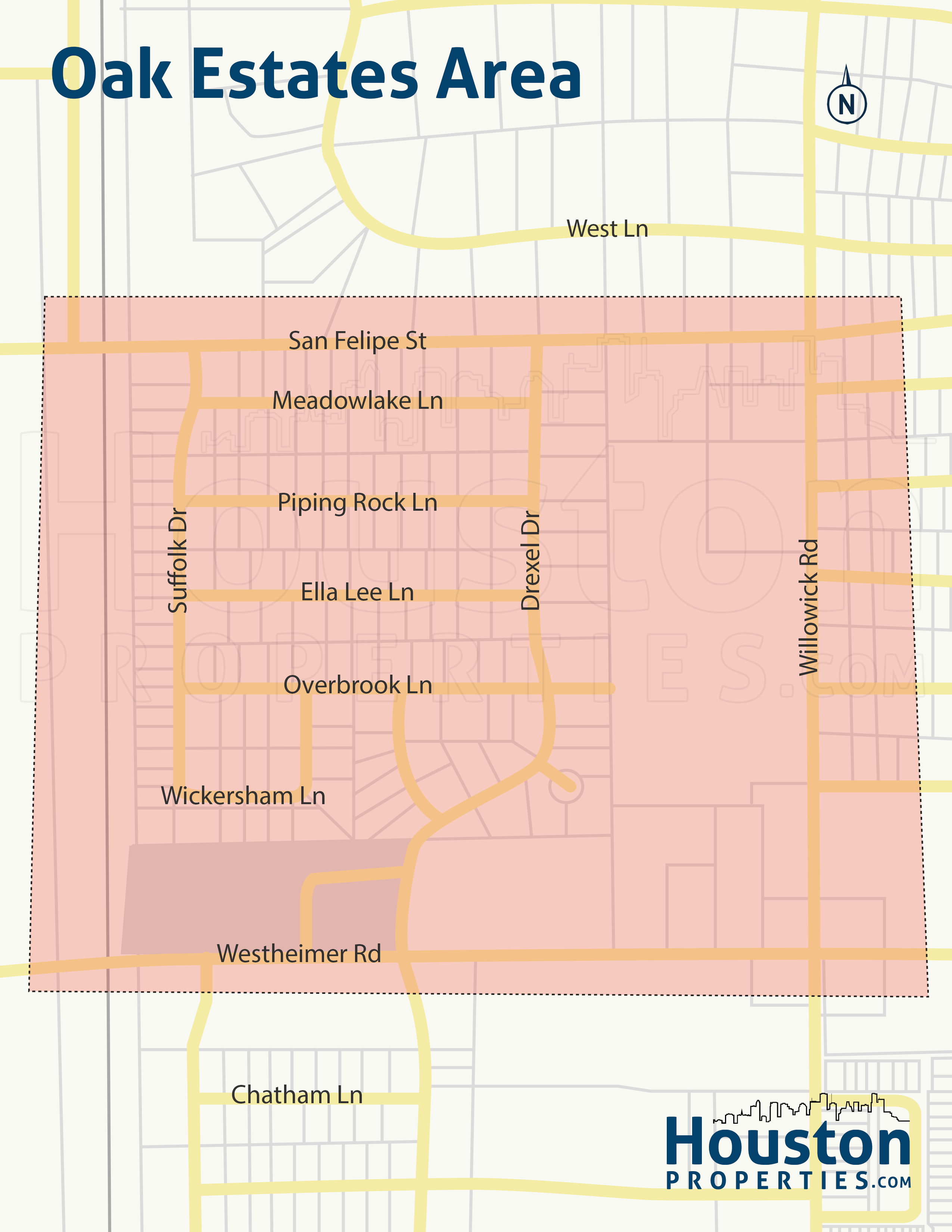 oak estates neighborhood map