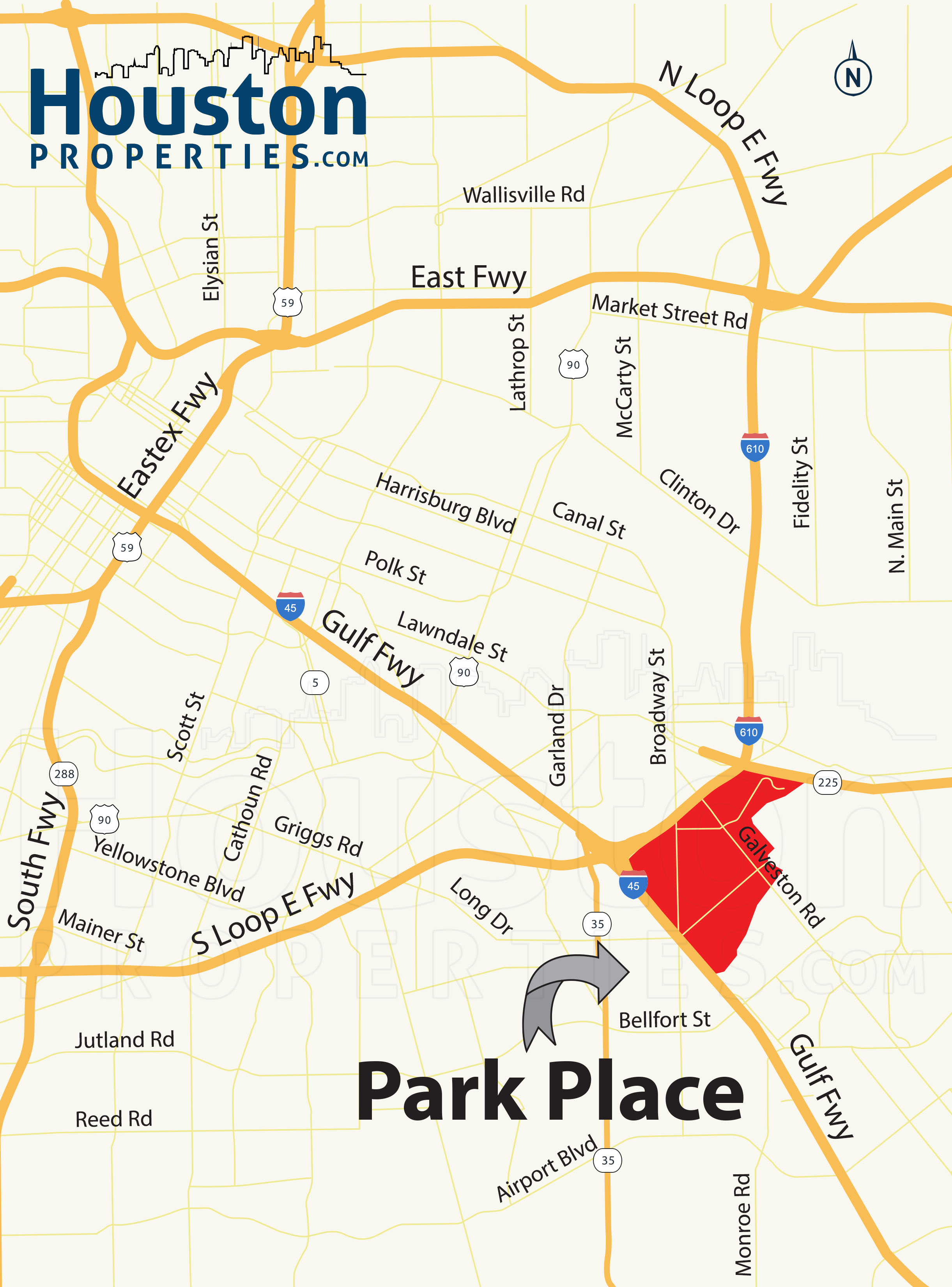 Park Place Houston map