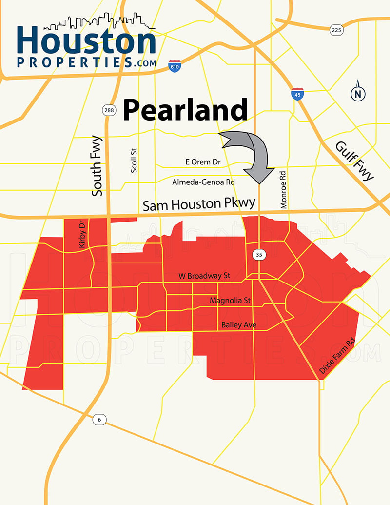 Pearland TX map