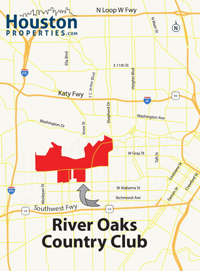 River Oaks Country Club Estates houston map