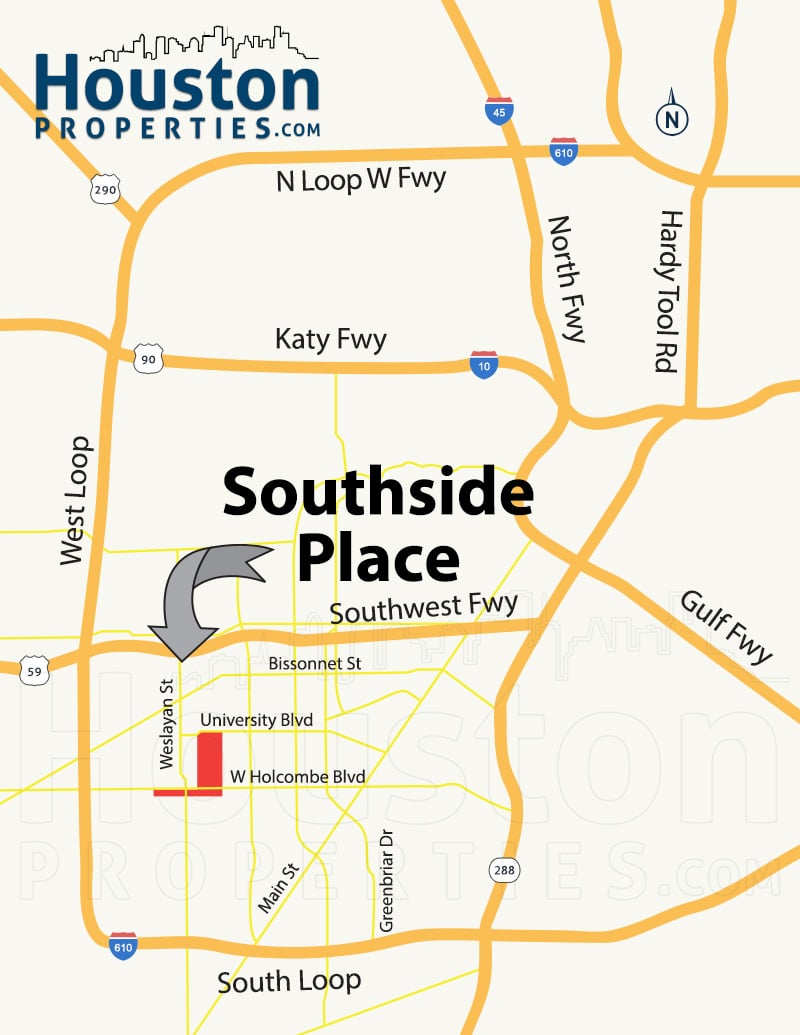 Southside Place Houston Maps Southside Place Neighborhood Maps