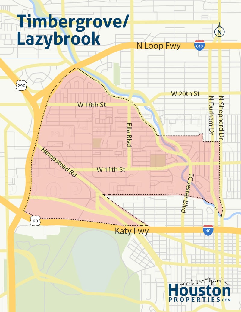 Timbergrove Houston Neighborhood Map