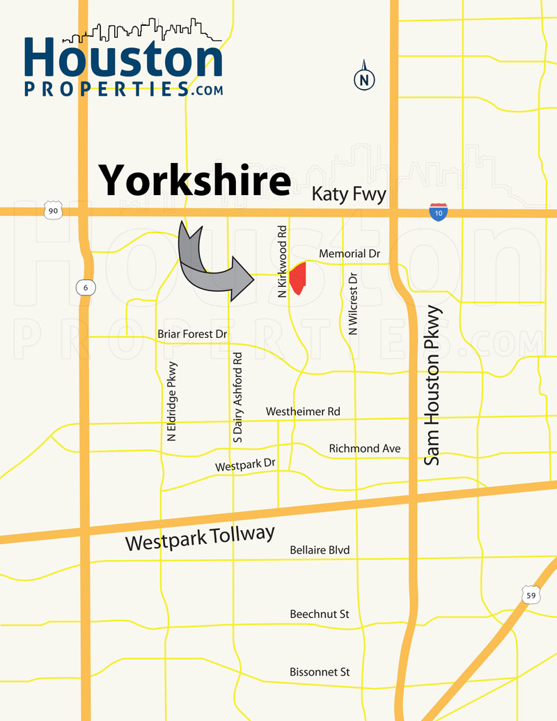 Yorkshire Memorial TX neighborhood map